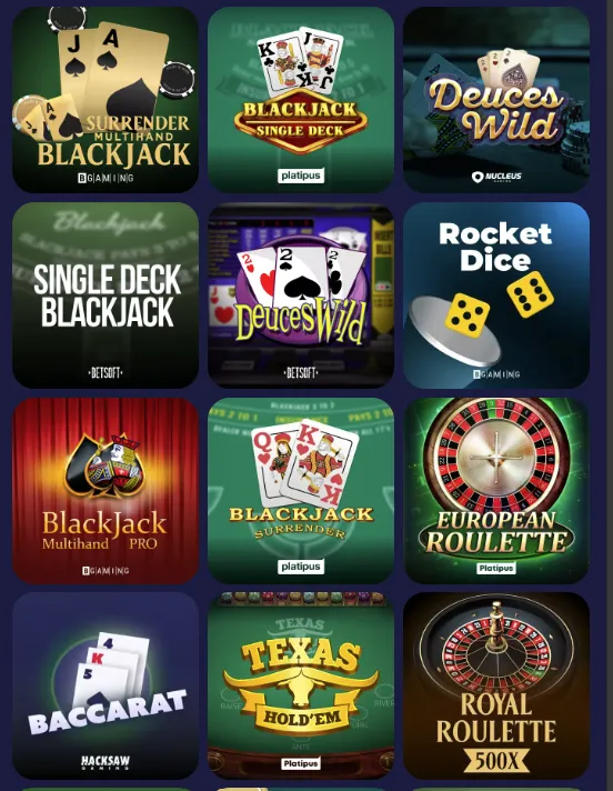 spinorhino table games